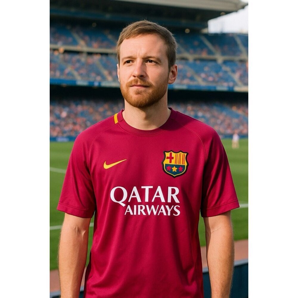 Nike FCB Shirt Mens Small 2016-17 Training Jersey Pre-Match Soccer Barca Purple